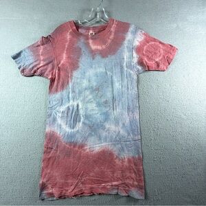 VTG 80's Fruit Of The Loom Single Stitch Tie Dye T-Shirt Top Womens Small Long